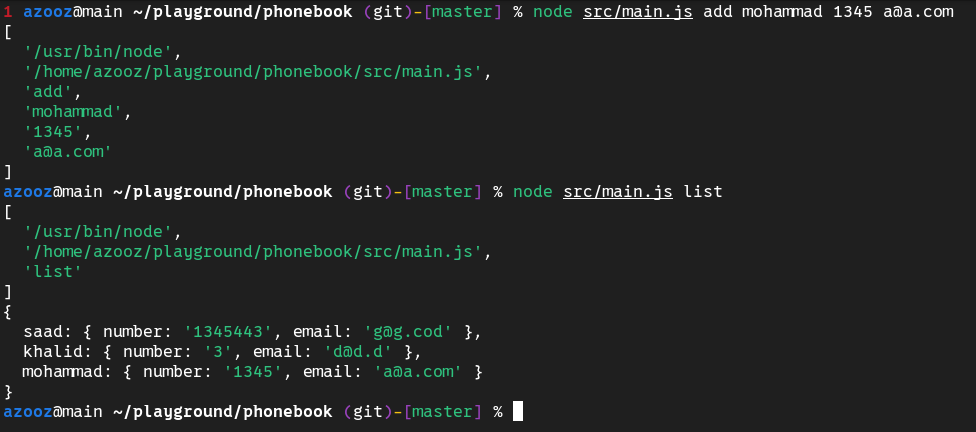a command line program to manage contacts.